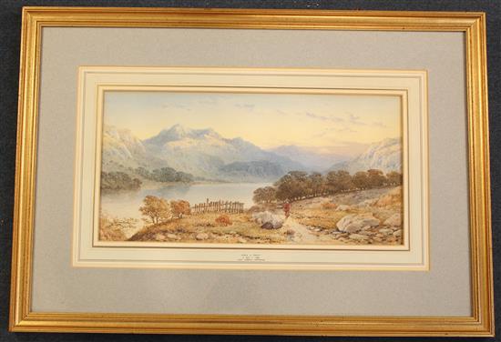 Edwin A. Penley (fl.1853-1890) Loch Lubnaig, 9 x 17.5in.